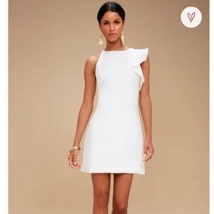 One shouldered white dress